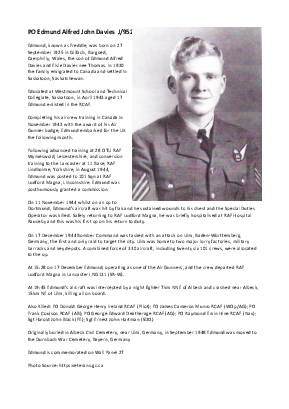 A preview of a PDF biography for Davies, Edmund Alfred John